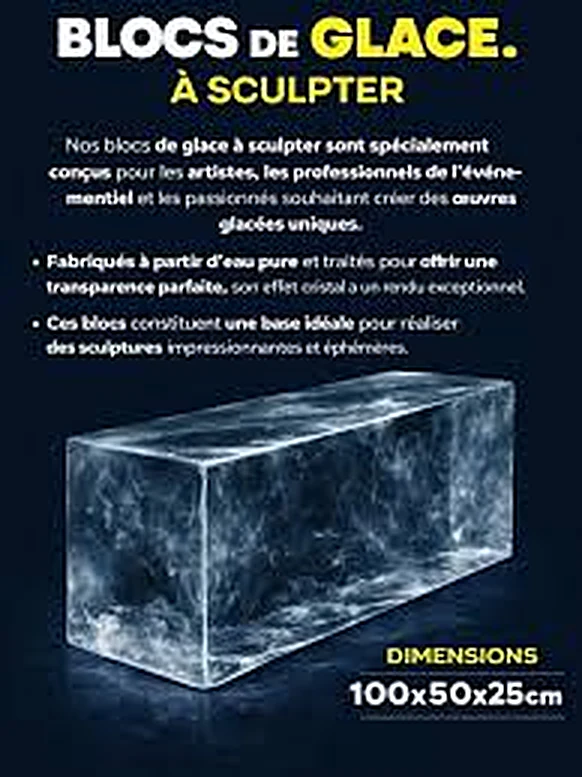 Bloc de glace transparent à sculpter