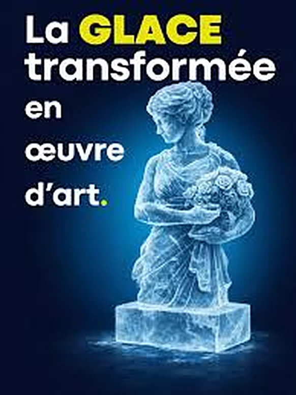 Statue de femme sculptée dans la glace — la glace transformée en œuvre d'art